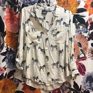 Zebra button up